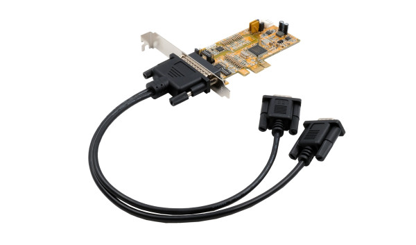 PCIe 2S Seriell RS-232/422/485 Karte inkl. LP und Octpus Kabel (ASIX Chip-Set)