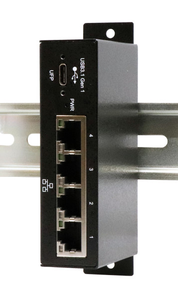 USB 3.2 Gen 1 mit USB-C-Anschluss zu 4x Ethernet 1Gbps (Metallgehäuse)