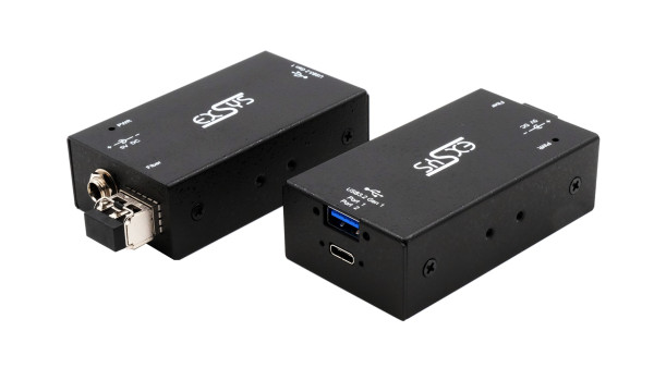 2 Port USB 3.2 Gen1 Extender mit Glasfaserkabel bis 300 Meter