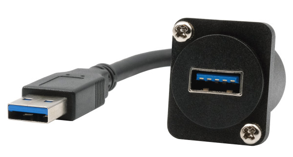 D-Typ Kabel-Adapter USB-A Buchse zu Stecker, USB 3.2 Gen 1, 20 cm