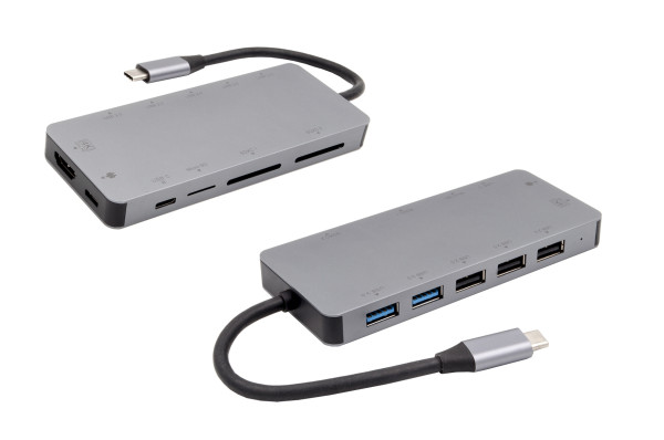 11 in 1 Ports USB 3.2 Gen 1 Metall C-HUB für Notebook, Matebook und MacBook
