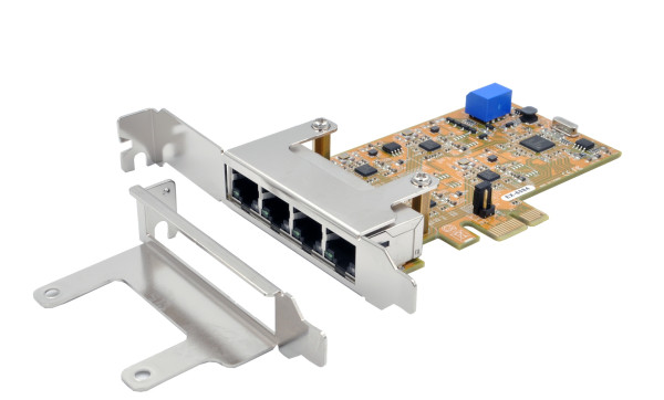 PCIe Quad Netzwerk-Karte mit 4x 1Gigabit (USB)