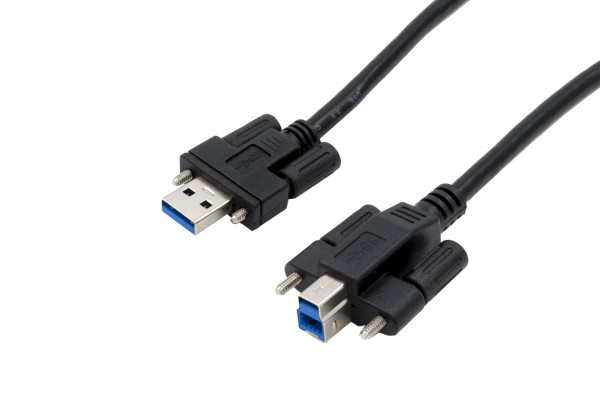 USB 3.2 Gen 1 Kabel A Stecker und B Stecker mit Rändelschrauben, 2.0 m