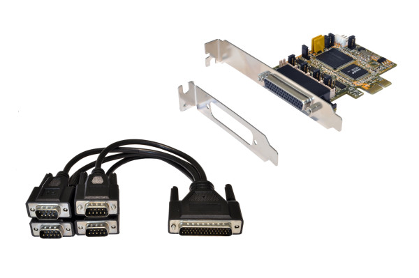 4S PCIe Seriell RS-232 inkl. LP Bügel, SystemBase