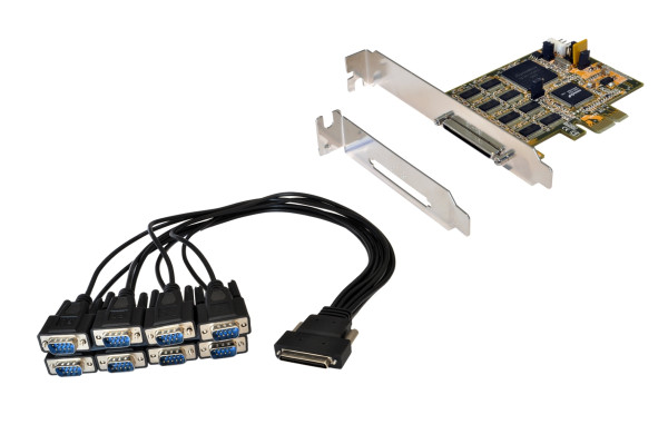 8S PCIe Seriell RS-232 incl. LP Bügel, SystemBase