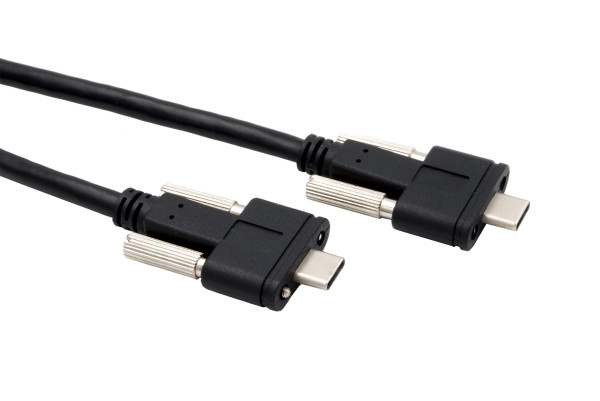 USB 3.2 Gen 2x1 Kabel C - C beide Rändelschrauben, 1.0m schwarz