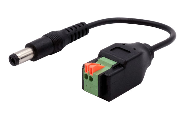Kabel-Adapter DC-Stecker 5.5x2.1 mm zu 2-pin Terminal Block mit Drucktaster, 15 cm