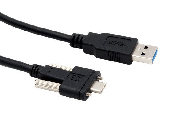 Equivalent Performer plot USB 3.2 Gen2 charge and data cable, A to C with screw lock, CU, black, 1.0m  | Cable | Categories | Exsys Online Shop EN
