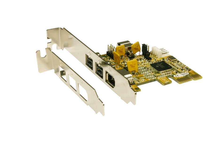 PCIe to 1394 3 Ports Firewire Expansion Card with Low Profile Bracket and Cable for Desktop PC 