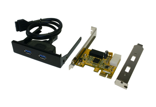 USB 3.2 Gen 1 PCIe Karte mit 2 Ports für 3.5" Front-Einbau