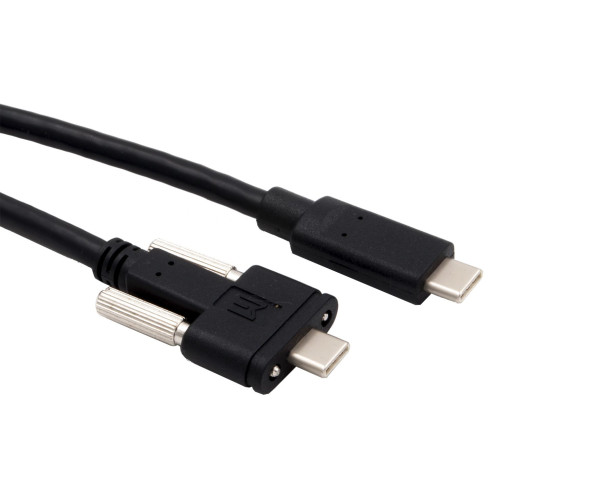 USB 3.2 Gen 2x1 Kabel C - C mit Rändelschrauben, 1.0m schwarz